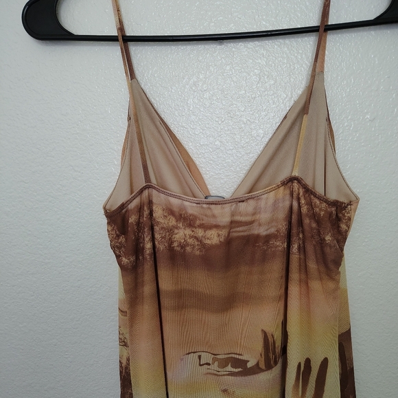 Caution To The Wind Desert Scene Mini Dress - Brown and Tan - Picture 9 of 10